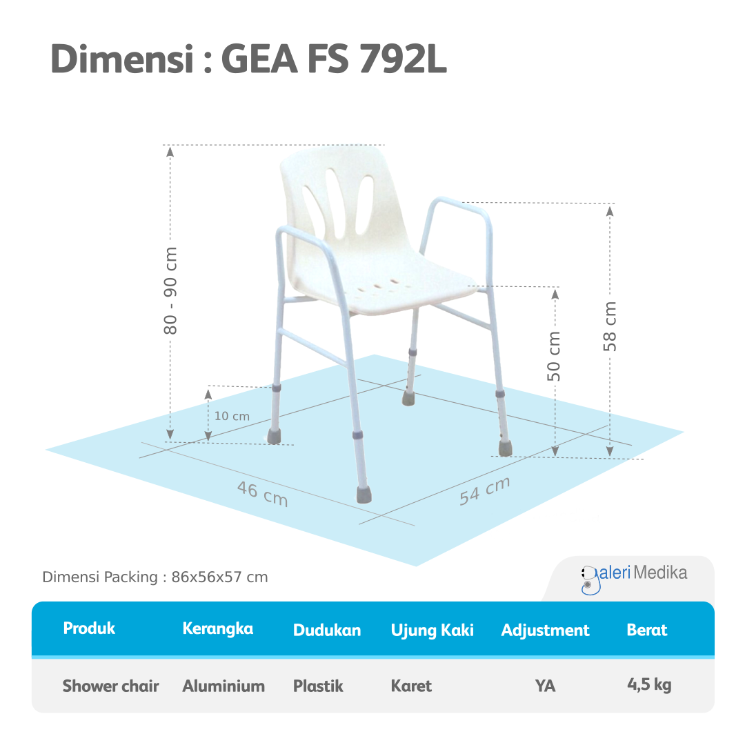 GEA FS792L Kursi Mandi / Shower Chair / Bath Bench