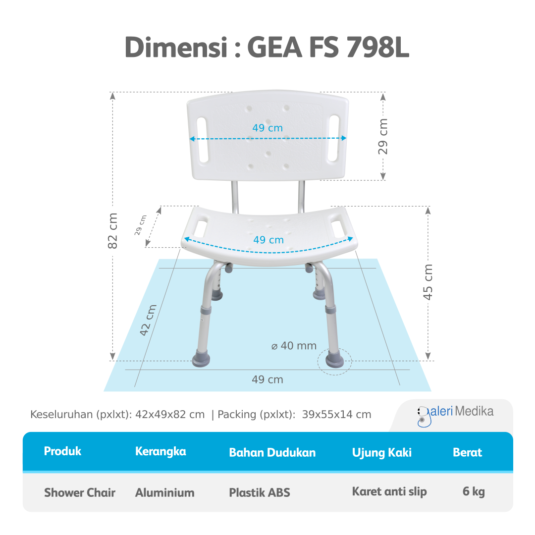 Bath Bench GEA FS798L - Shower Chair/Kursi Mandi