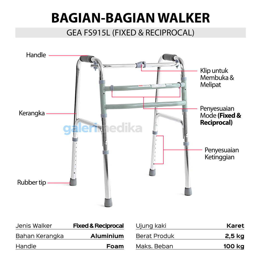 Walker GEA FS915L - Alat Bantu Jalan (Tanpa Roda)