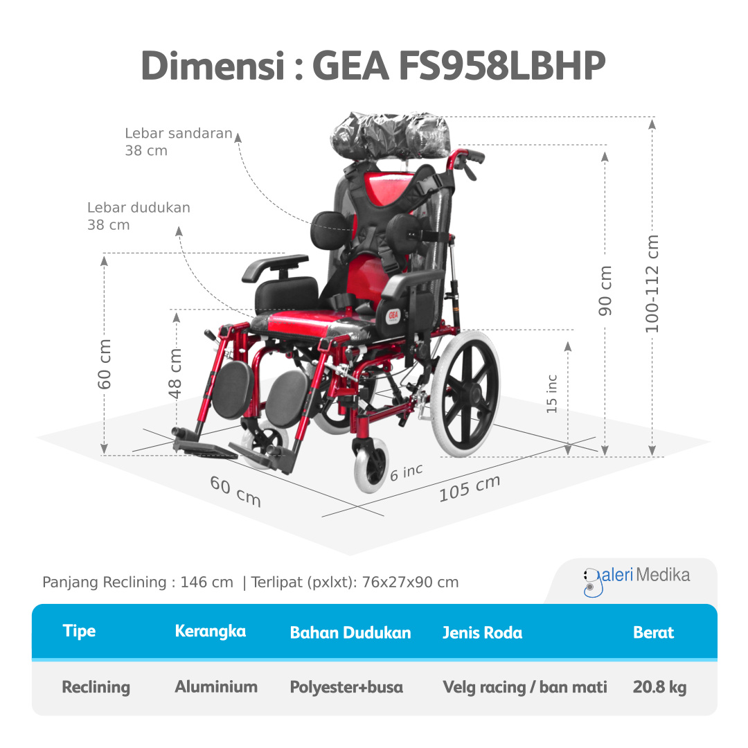 Kursi Roda Cerebral Palsy - GEA FS 958 LBHP