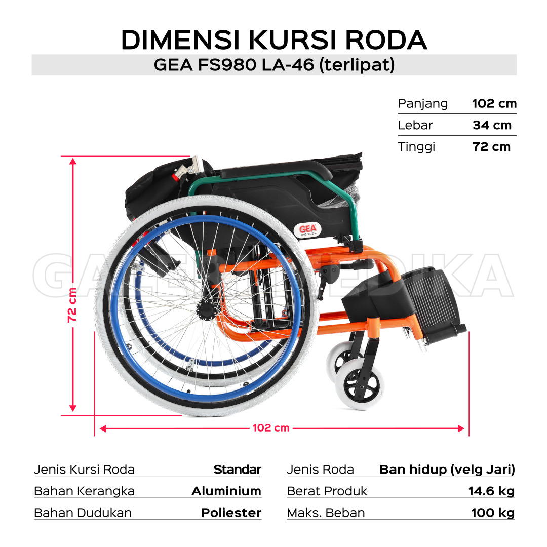 Kursi Roda GEA FS980 LA-46 Dewasa