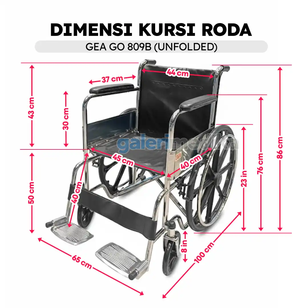 Kursi Roda Manual GEA GO-809B Steel Wheelchair Velg Racing Kursi Roda Manual GEA GO-809B Steel Wheelchair Velg Racing
