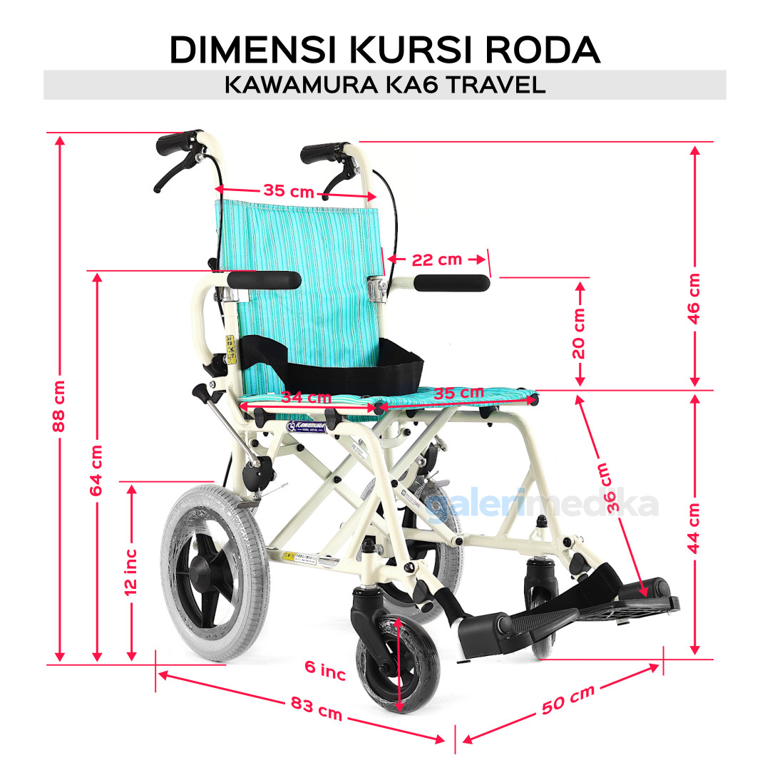 Kursi Roda Jepang Kawamura KA6 Travel Wheelchair