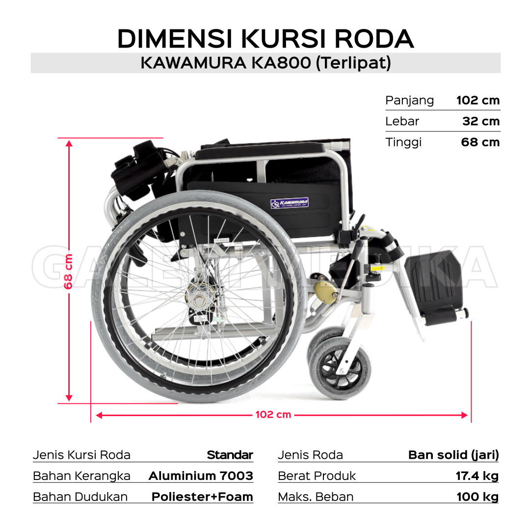 Kawamura KA800 Comfort Model - Kursi Roda Jepang