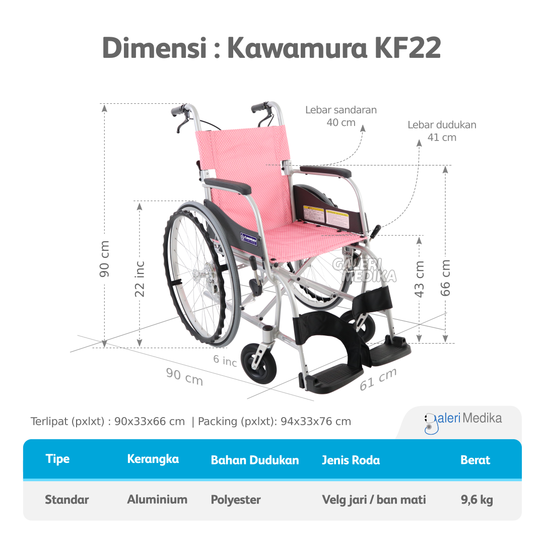 Kursi Roda Kawamura KF22 - Kursi Roda Ultra Light
