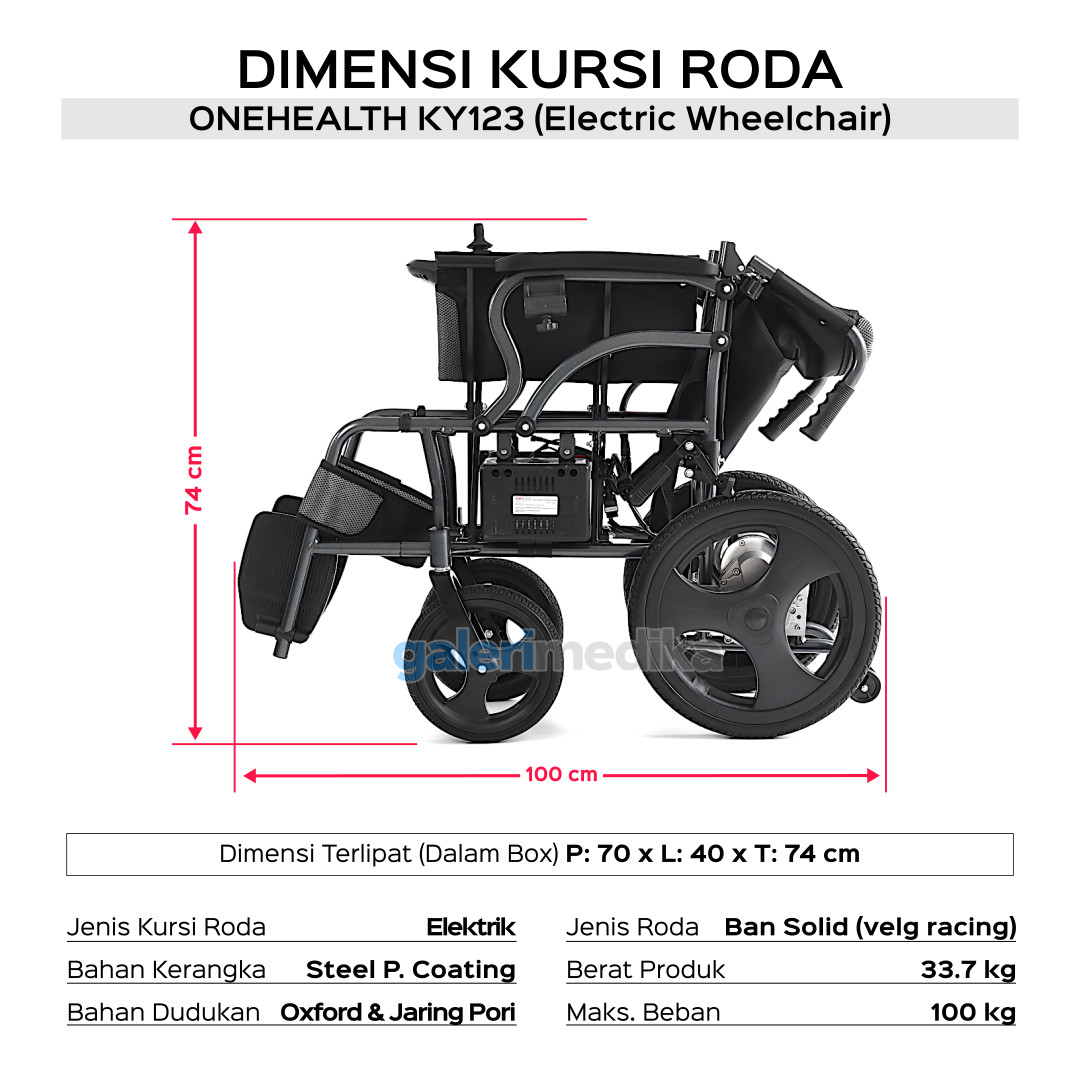 Kursi Roda Elektrik Lipat OneHealth KY123