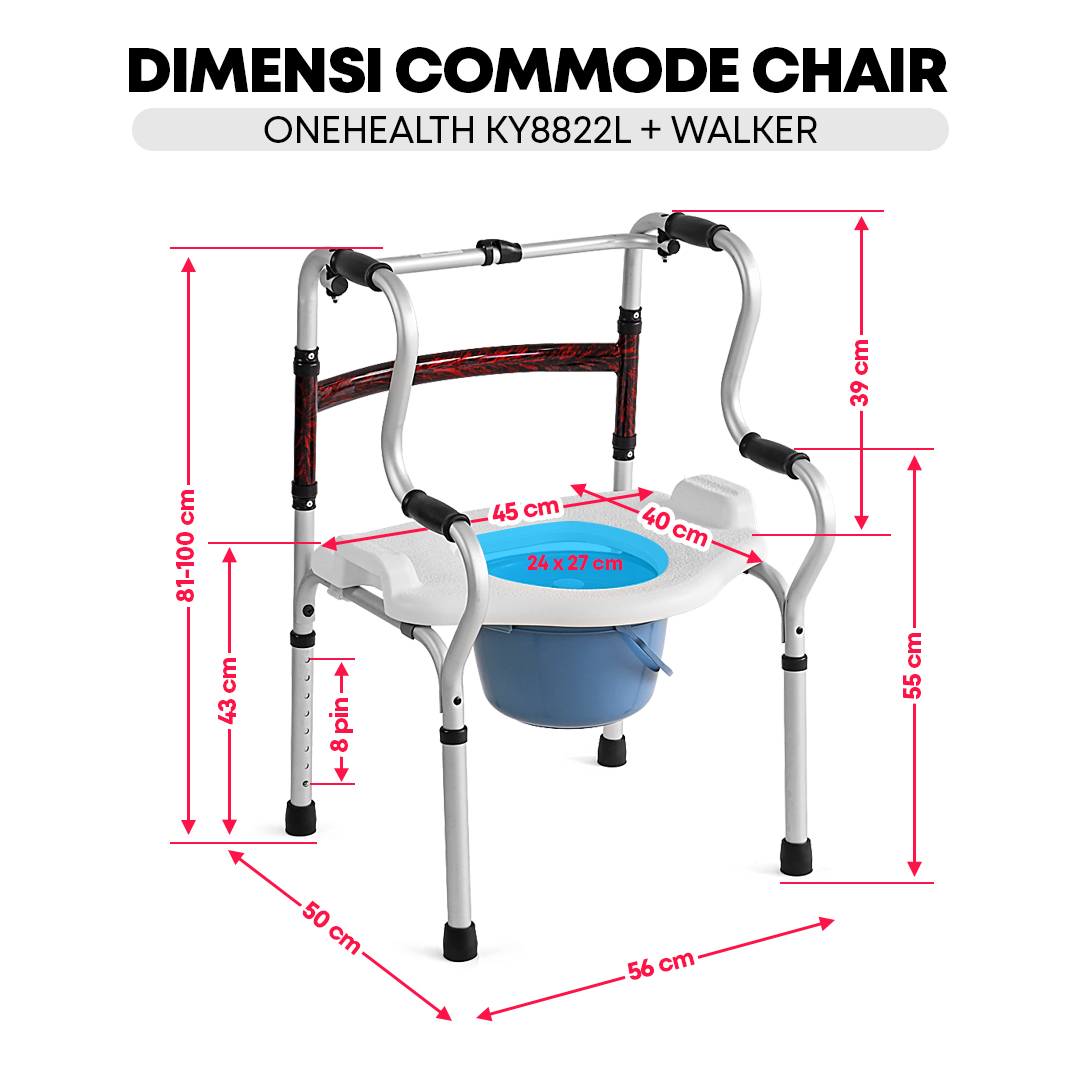 Commode Chair OneHealth KY-822L + Walker