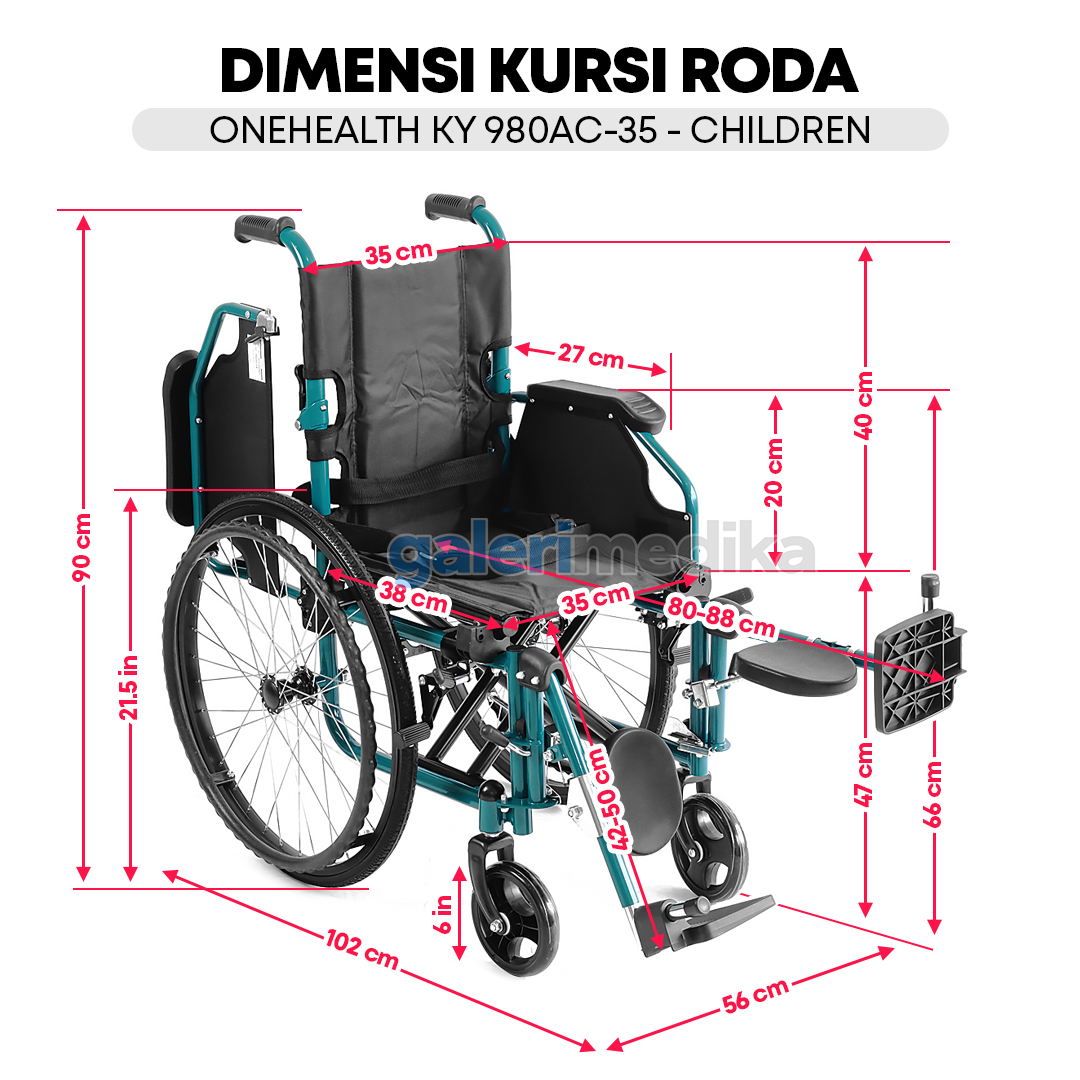 Kursi Roda Anak OneHealth KY980AC-35 Multifungsi