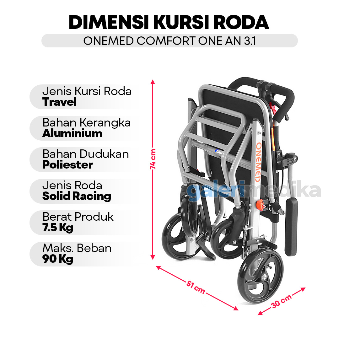 Kursi Roda Travel Onemed Comfort One AN 3.1