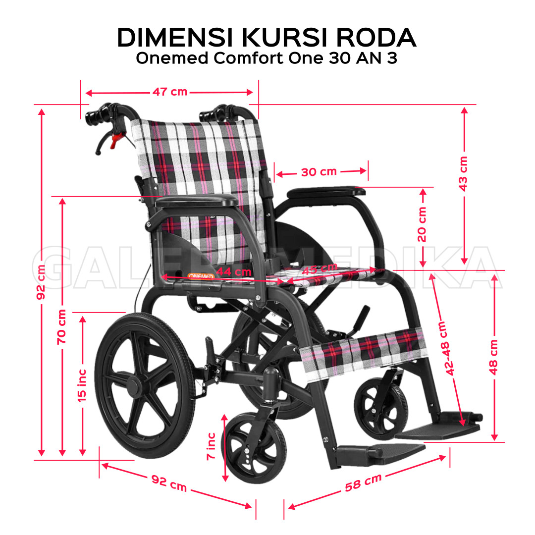 Kursi Roda Travel Onemed Comfort One 30 AN 3