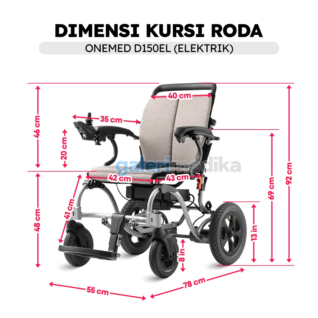 ONEMED D150EL Kursi Roda Listrik Elektrik Travelling Lipat PREMIUM ONEMED D150EL Kursi Roda Listrik Elektrik Travelling Lipat PREMIUM