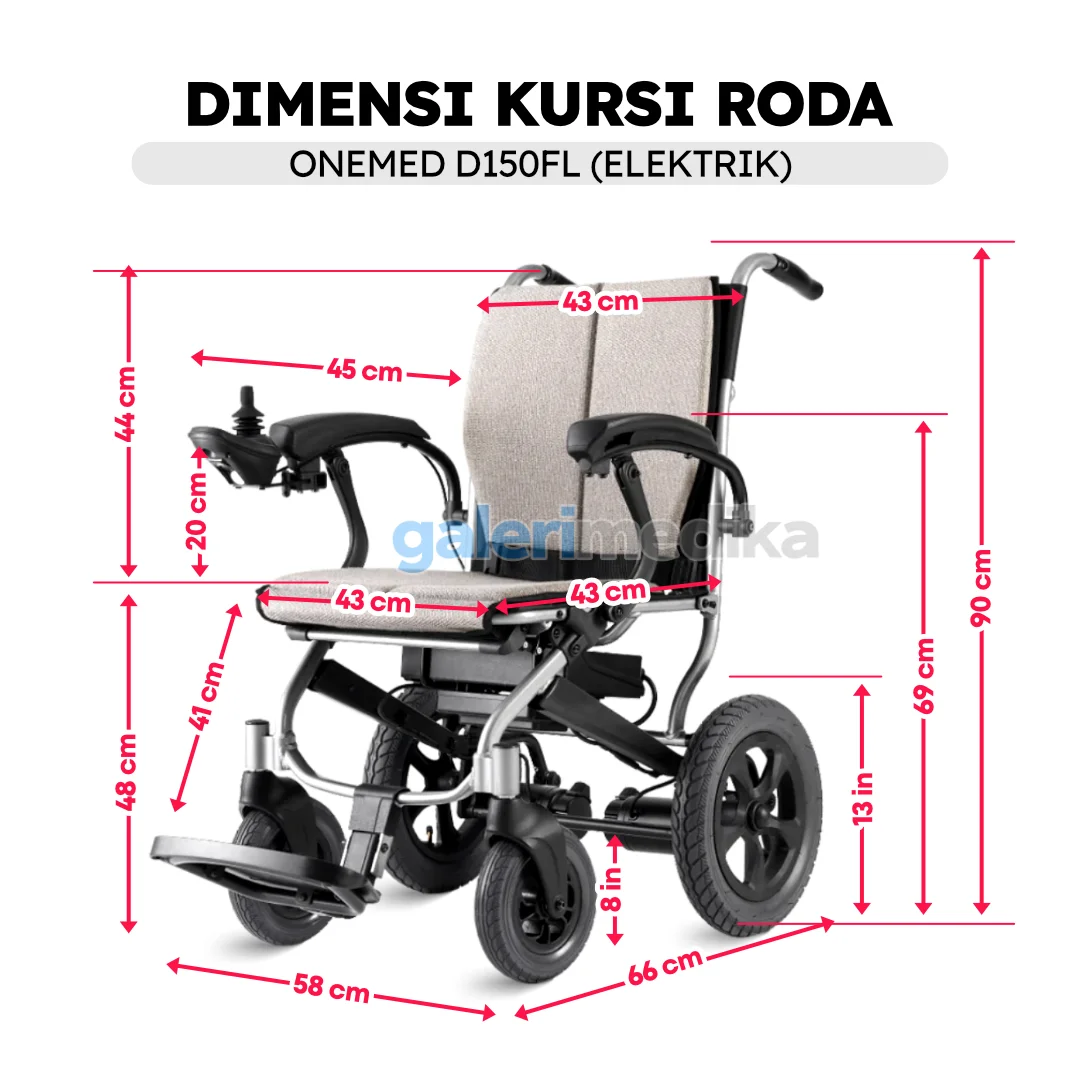 ONEMED D150FL Kursi Roda Elektrik Travelling Lipat Ultra Portable Electric ONEMED D150FL Kursi Roda Elektrik Travelling Lipat Ultra Portable Electric