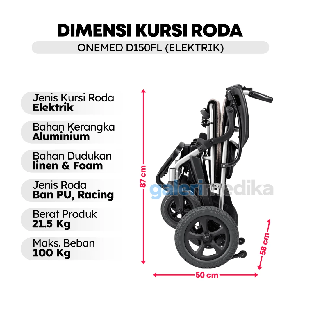 ONEMED D150FL Kursi Roda Elektrik Travelling Lipat Ultra Portable Electric ONEMED D150FL Kursi Roda Elektrik Travelling Lipat Ultra Portable Electric