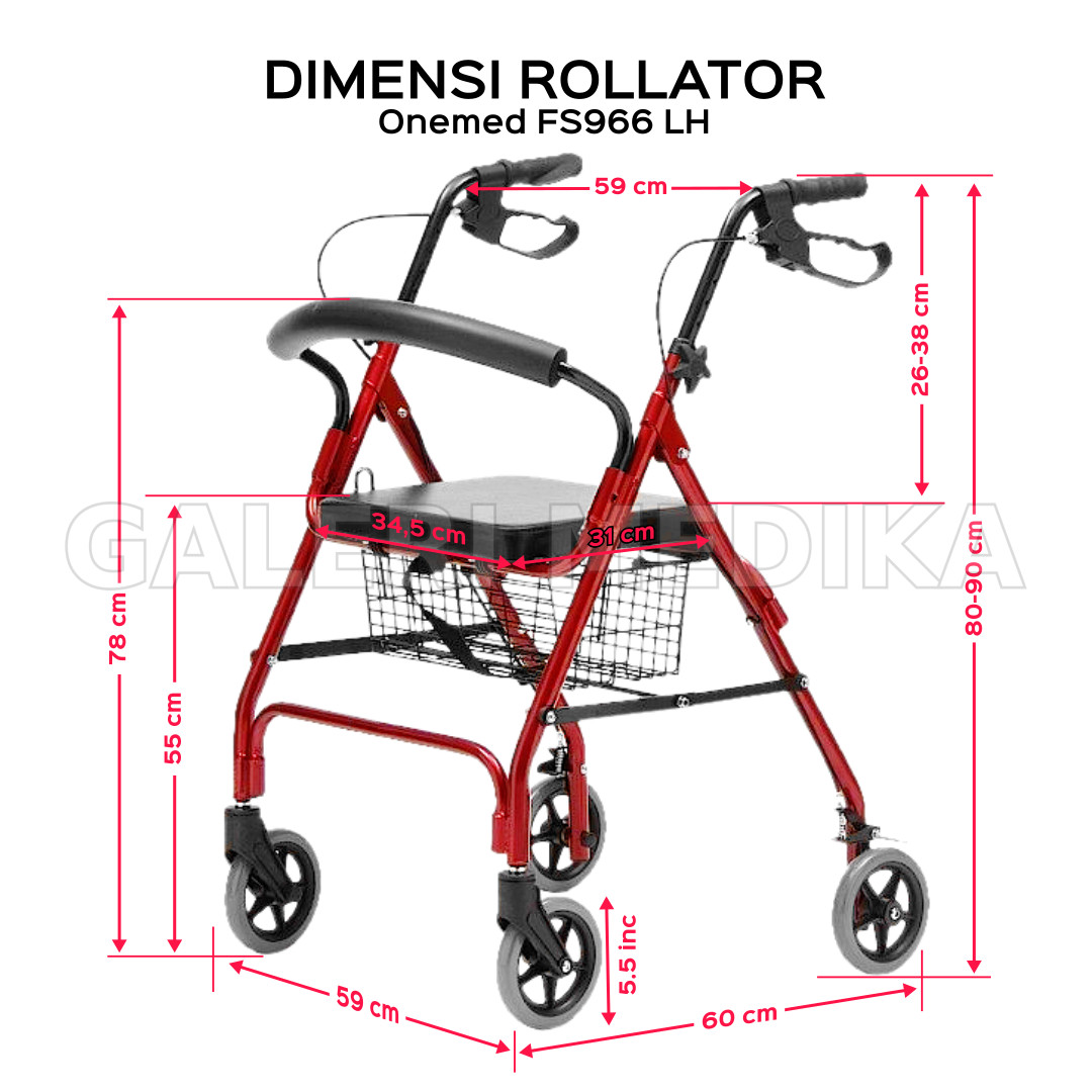 Rollator Onemed FS966 LH Alat Bantu Jalan