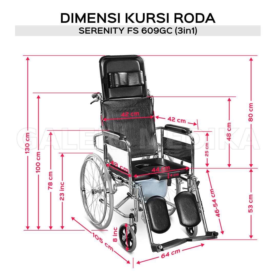 Kursi Roda 3in1 Multifungsi Serenity FS609 GCU