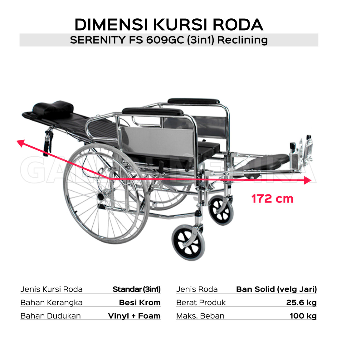 Kursi Roda 3in1 Multifungsi Serenity FS609 GCU