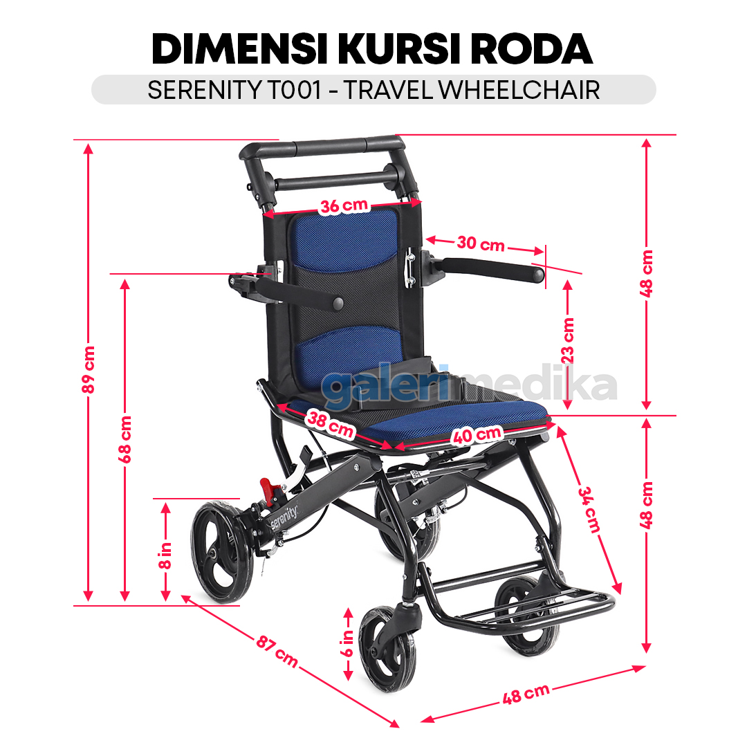 Kursi Roda Travel Lipat Aluminium Serenity T001