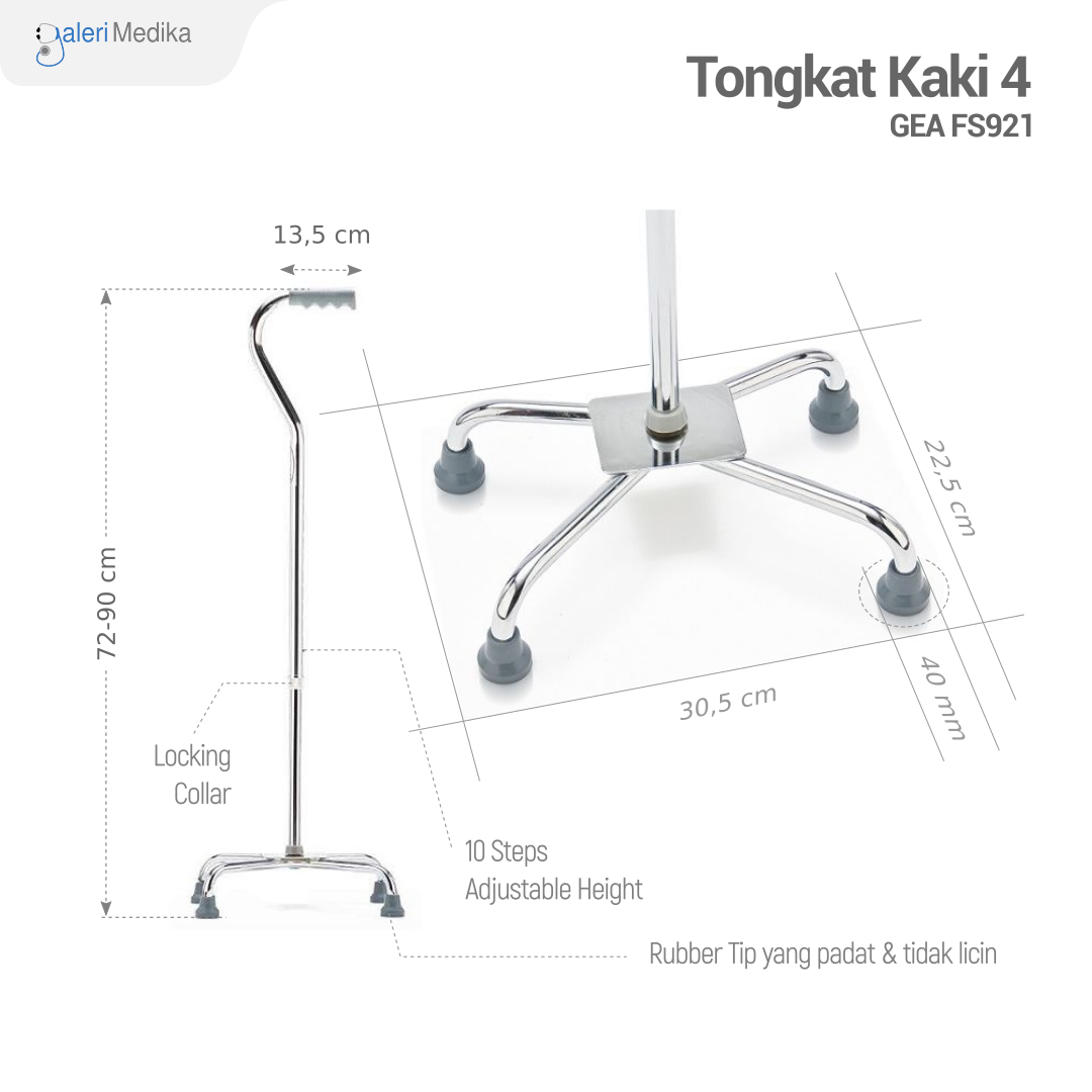 Tongkat Kaki 4 Lengkung GEA FS921