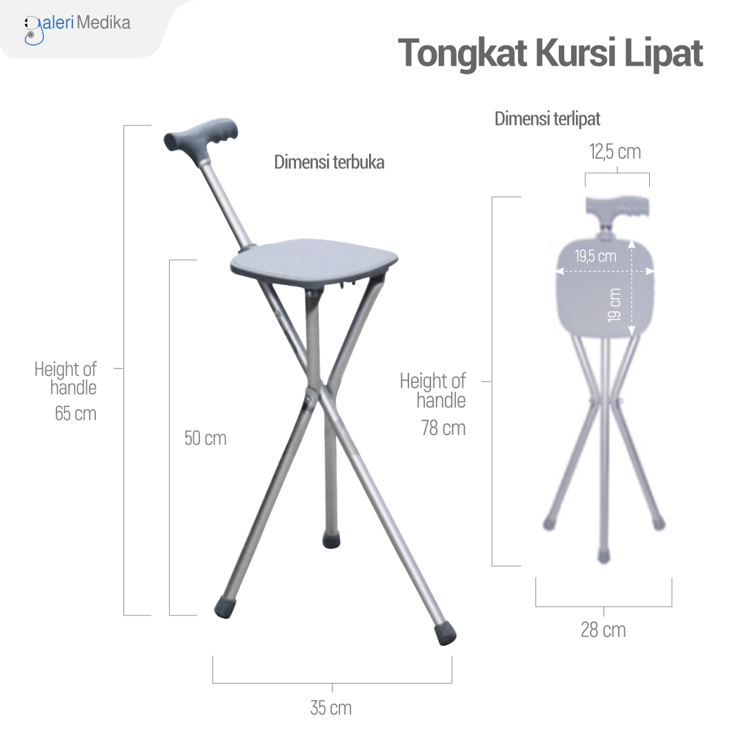 Tongkat Kursi Lipat Serenity FS940L Alat Bantu Jalan