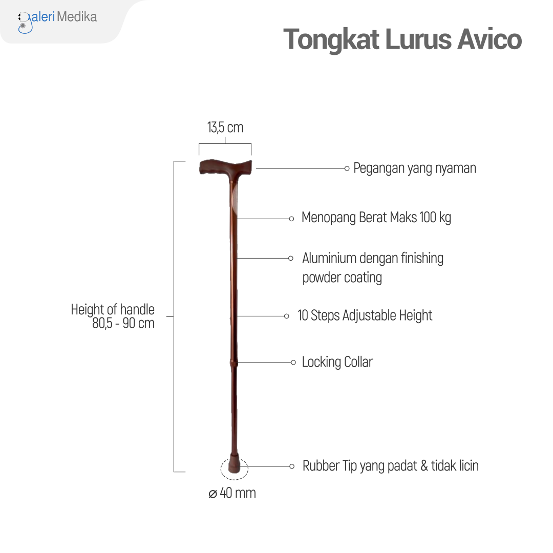 Tongkat Lurus Avico - Alat Bantu Jalan