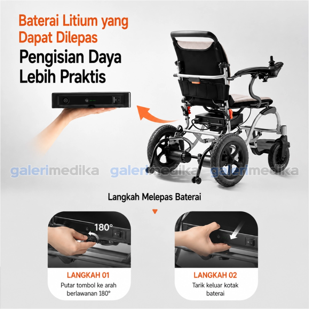 ONEMED D150EL Kursi Roda Listrik Elektrik Travelling Lipat PREMIUM ONEMED D150EL Kursi Roda Listrik Elektrik Travelling Lipat PREMIUM