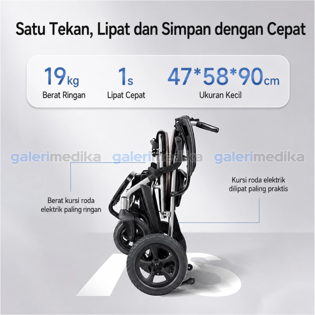 ONEMED D150FL Kursi Roda Elektrik Travelling Lipat Ultra Portable Electric ONEMED D150FL Kursi Roda Elektrik Travelling Lipat Ultra Portable Electric
