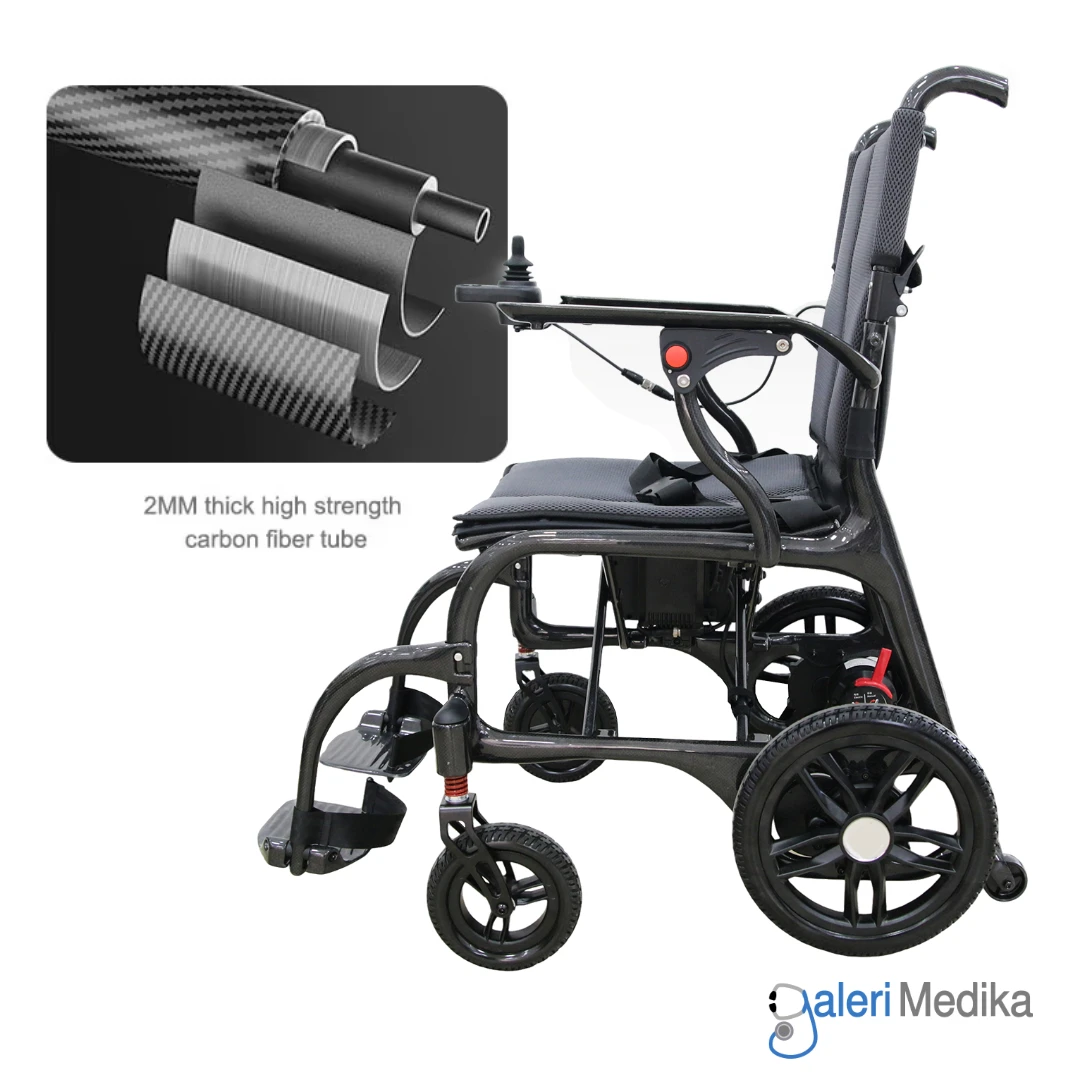 Kursi Roda Elektrik GEA GO-126 Electra CARBON FIBER Ultra Light 13Kg PORTABLE Lipat Tipis