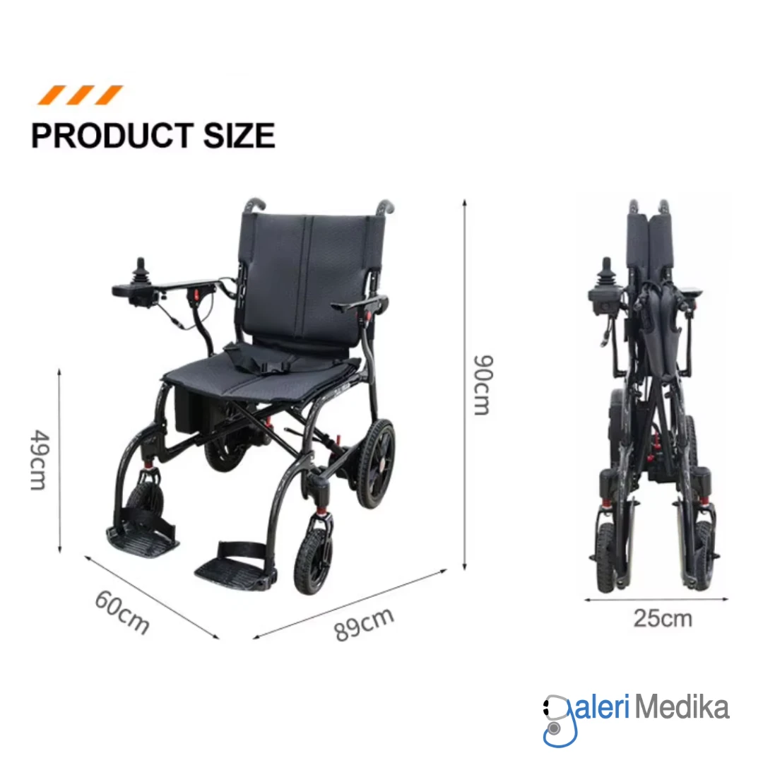 Kursi Roda Elektrik GEA GO-126 Electra CARBON FIBER Ultra Light 13Kg PORTABLE Lipat Tipis