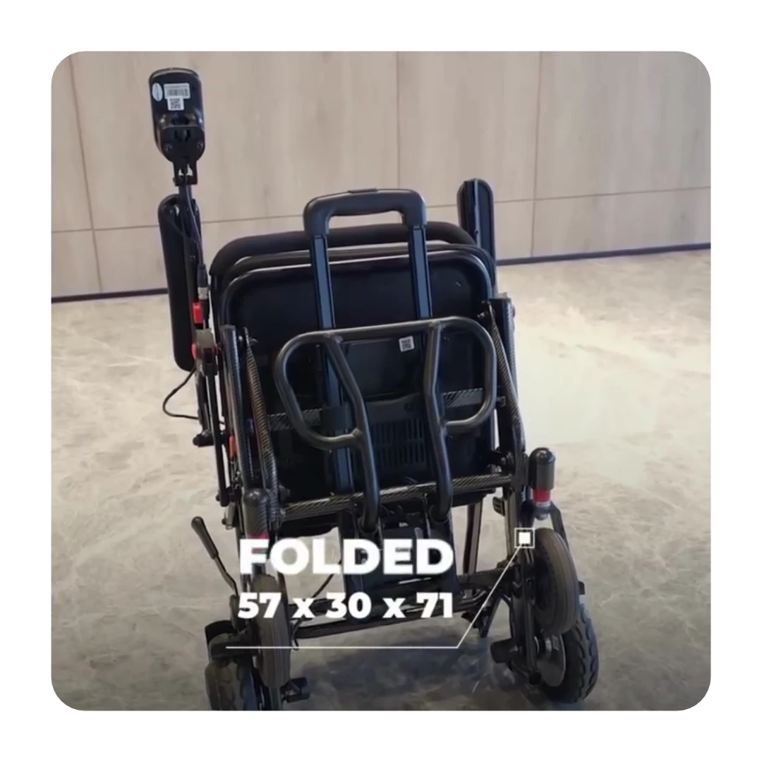 Kursi Roda Travel Elektrik GEA GO-125 Electra PORTABLE + Handle Roda Anti BOCOR