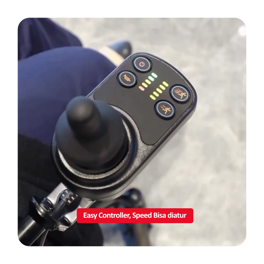 Kursi Roda Travel Elektrik GEA GO-125 Electra PORTABLE + Handle Roda Anti BOCOR