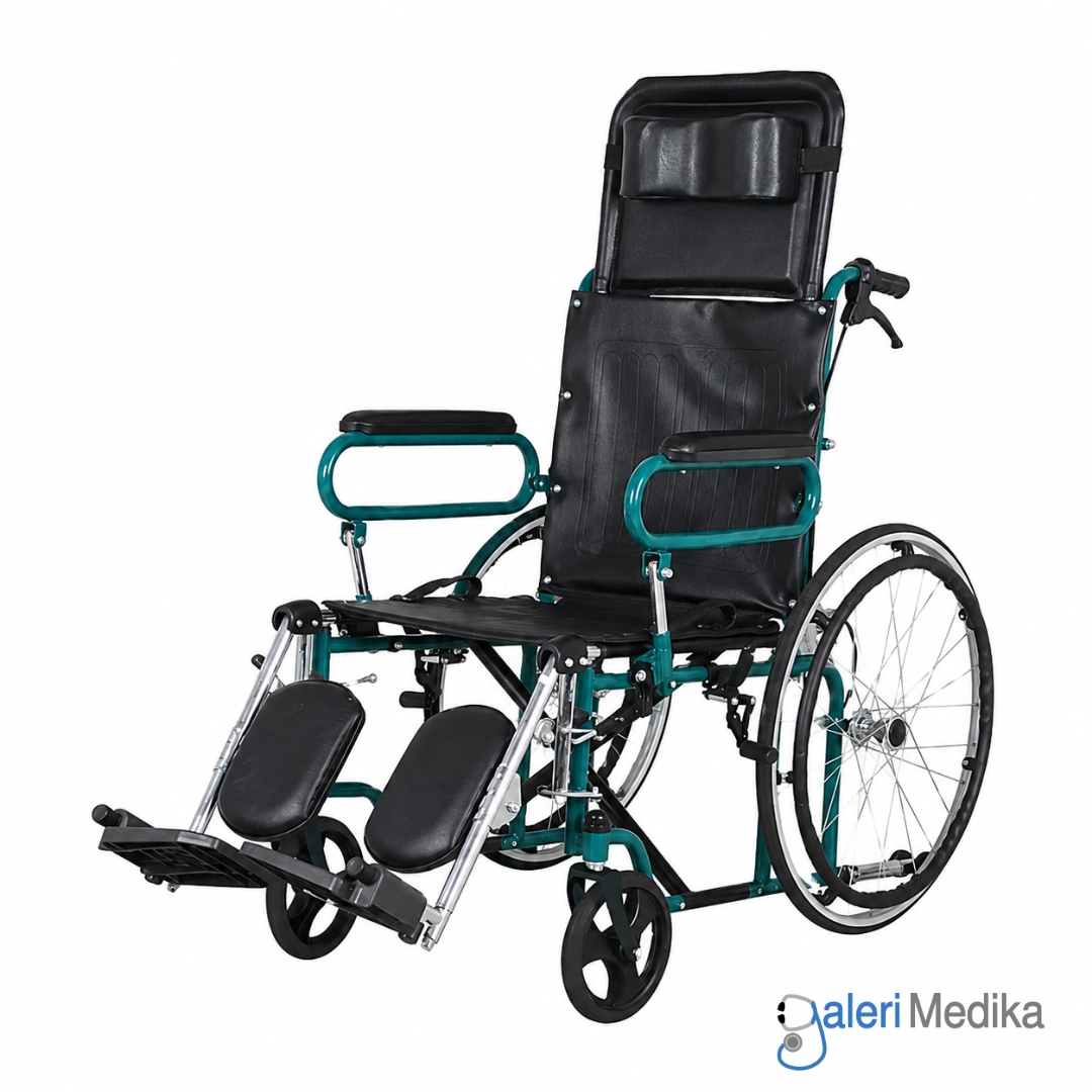 Kursi Roda Reclining SPIRIT FS 902GC Steel Wheelchair 2in1