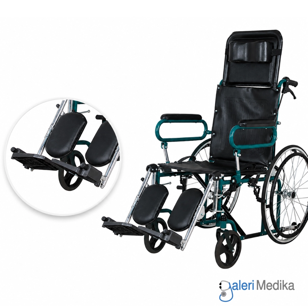 Kursi Roda Reclining SPIRIT FS 902GC Steel Wheelchair 2in1