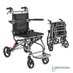Kursi Roda Travel Aluminium Serenity SR-388CK Airport Wheelchair + Handle Koper + Tas