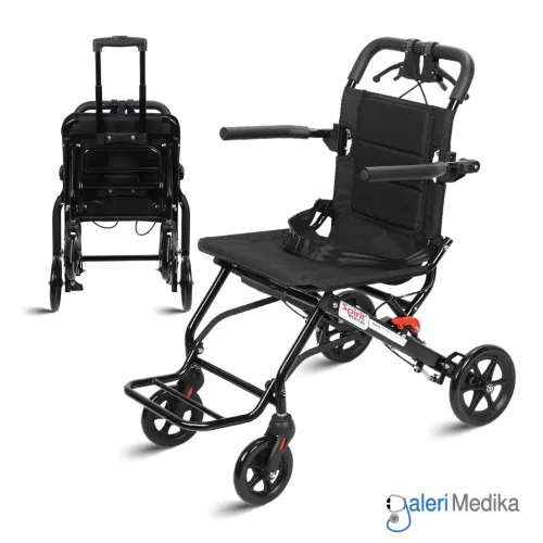 SPIRIT Kursi Roda PORTABLE + Handle Lipat Tipis Aluminium Travel Wheelchair FSJ01 SPIRIT Kursi Roda PORTABLE + Handle Lipat Tipis Aluminium Travel Wheelchair FSJ01
