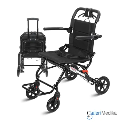 SPIRIT Kursi Roda PORTABLE Lipat Tipis Aluminium Travel Wheelchair FSJ01