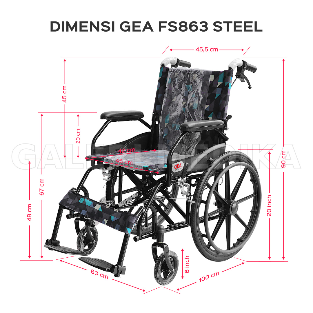 Kursi Roda GEA FS 863 Steel Wheelchair