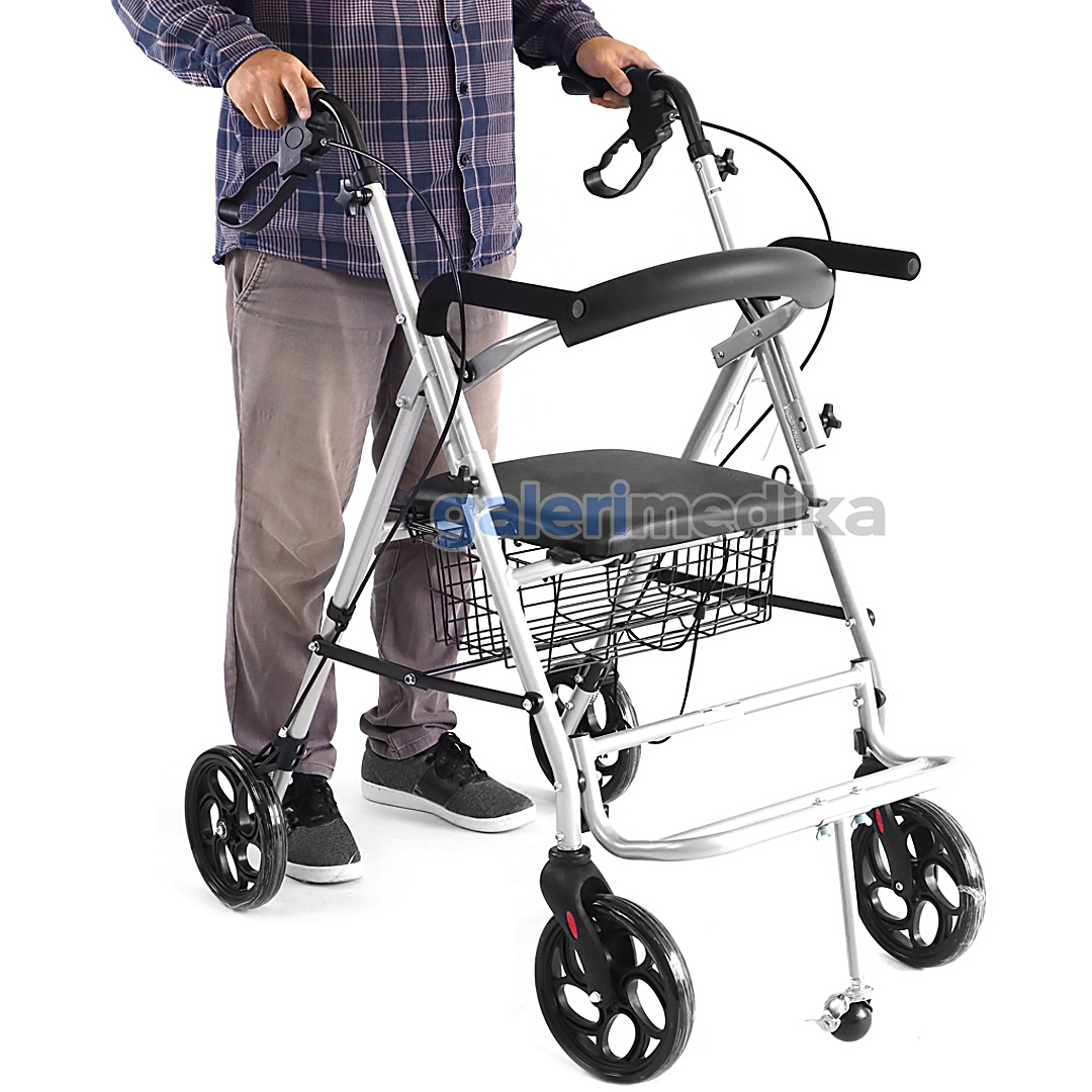 Rollator OneHealth KY 9148-LA Alat Bantu Jalan 2 Fungsi