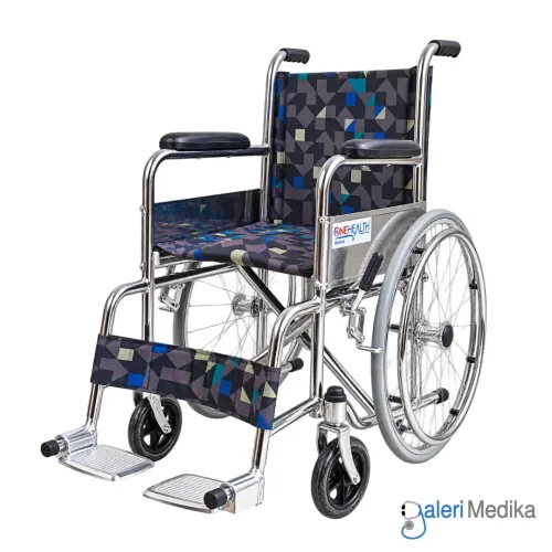 Kursi Roda Standar Anak OneHealth OH-809 Steel Chrome Wheelchair