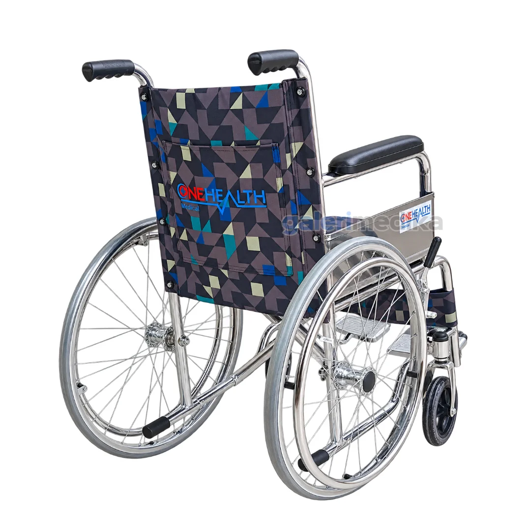 Kursi Roda Standar Anak OneHealth OH-809 Steel Chrome Wheelchair Kursi Roda Standar Anak OneHealth OH-809 Steel Chrome Wheelchair