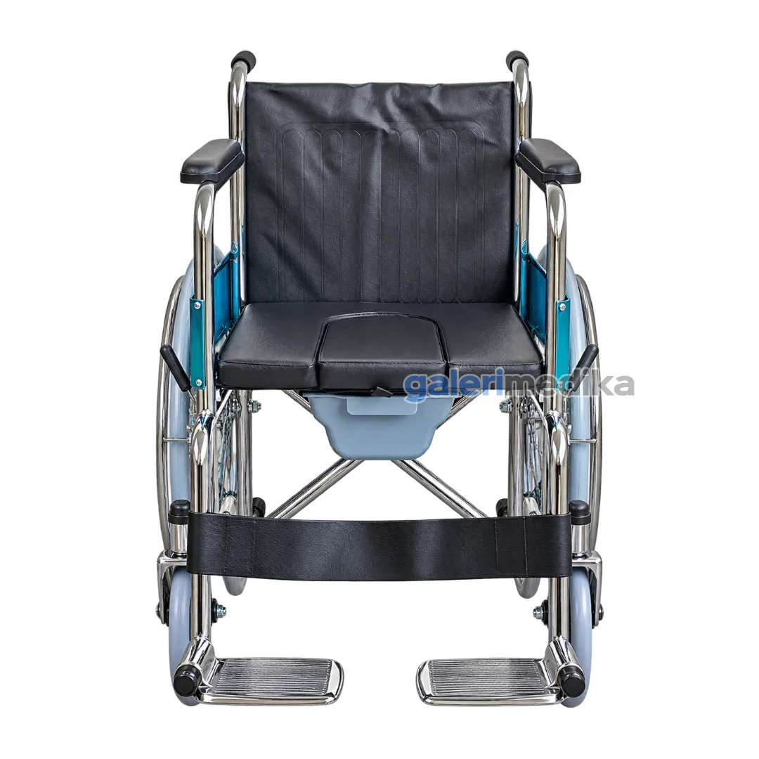 SPIRIT Kursi Roda + Commode Chair Tempat BAB Chrome Steel Wheelchair FS609 SPIRIT Kursi Roda + Commode Chair Tempat BAB Chrome Steel Wheelchair FS609