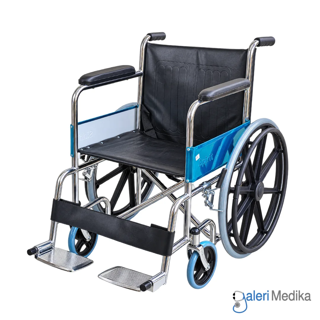 SPIRIT Kursi Roda Manual Velg Racing Chrome Steel Wheelchair FS809B
