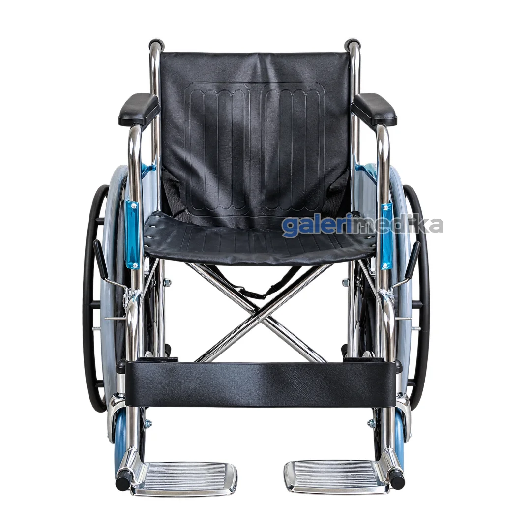 SPIRIT Kursi Roda Manual Velg Racing Chrome Steel Wheelchair FS809B