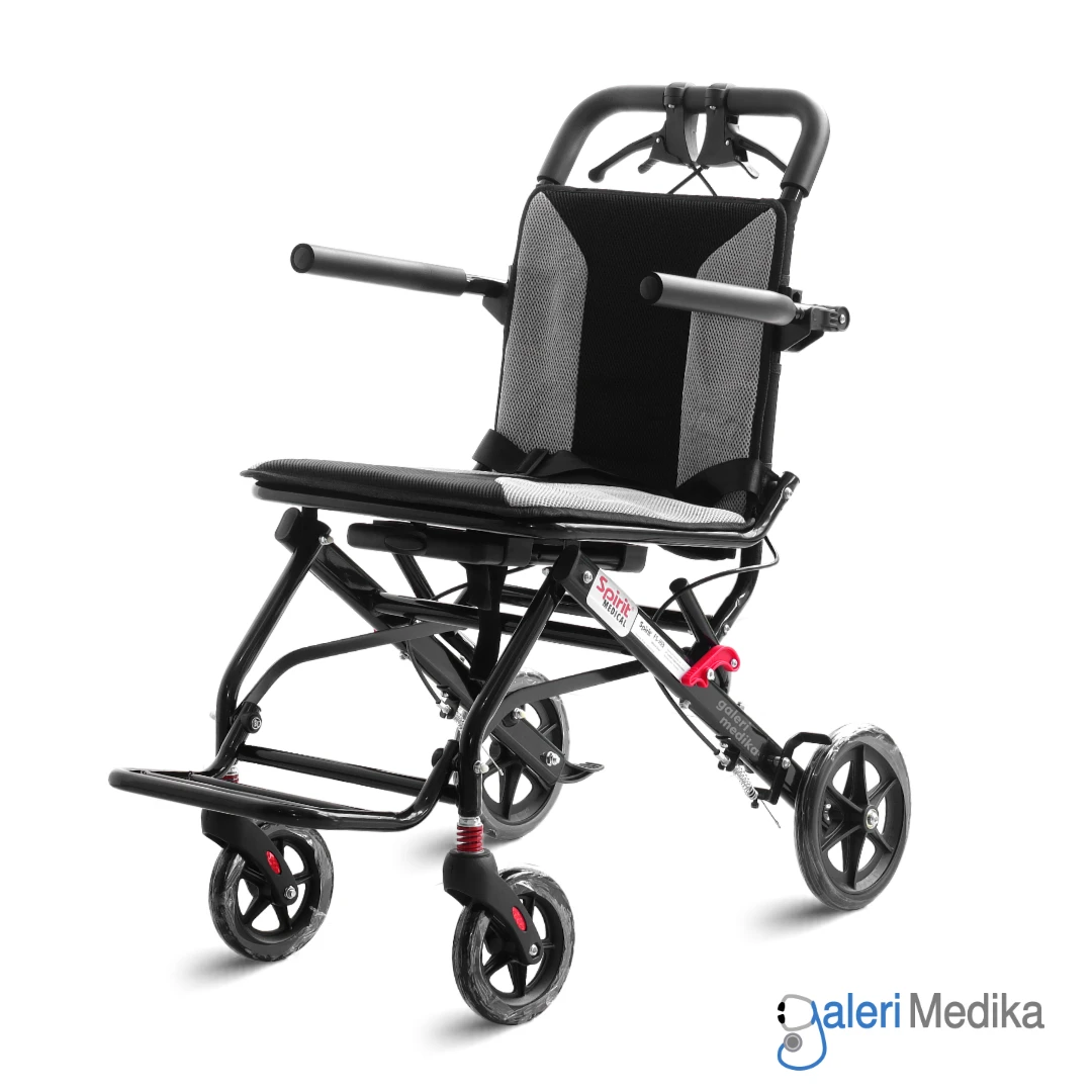 SPIRIT Kursi Roda Travel + Handle Lipat Tipis Aluminium Wheelchair FSJ03 SPIRIT Kursi Roda Travel + Handle Lipat Tipis Aluminium Wheelchair FSJ03