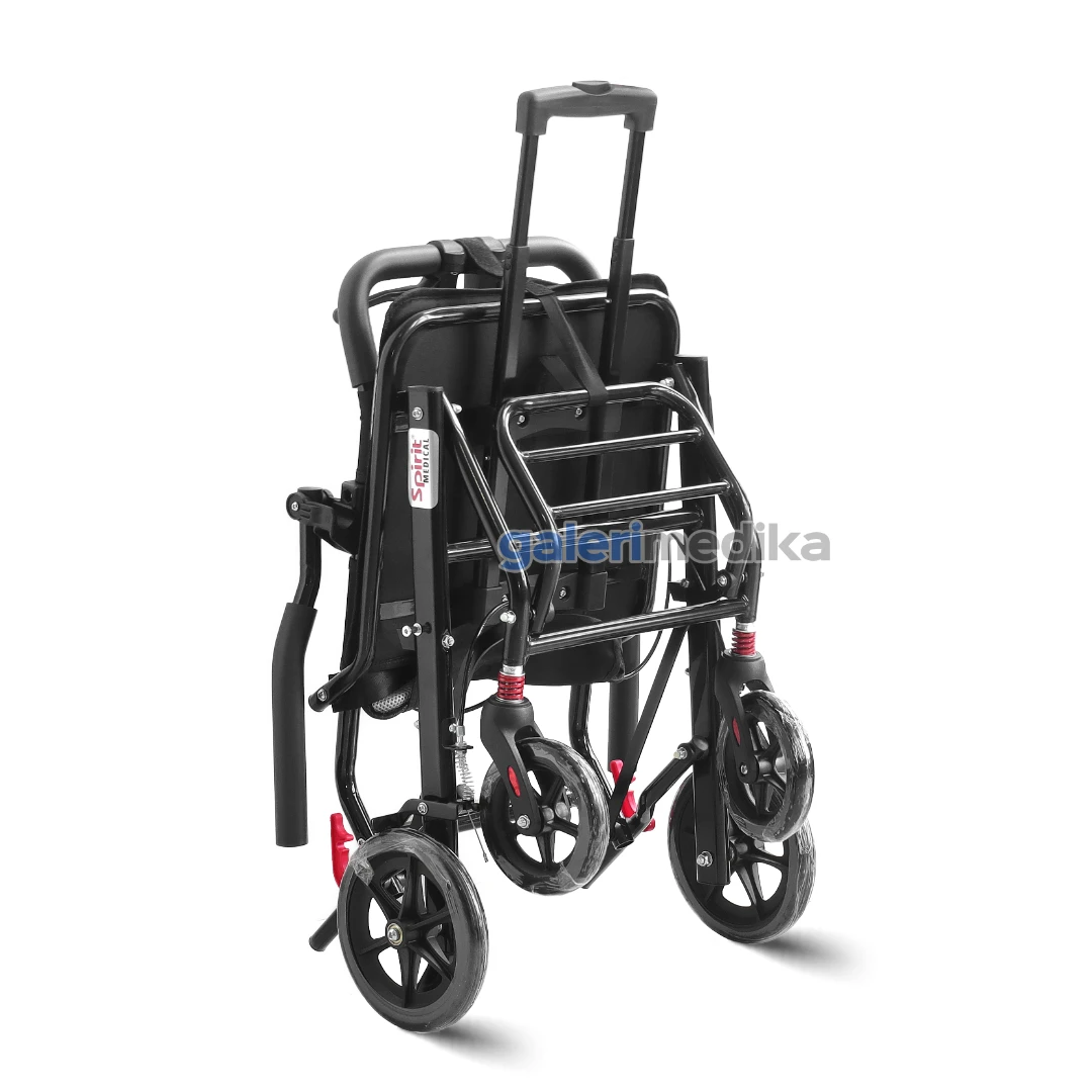 SPIRIT Kursi Roda Travel + Handle Lipat Tipis Aluminium Wheelchair FSJ03 SPIRIT Kursi Roda Travel + Handle Lipat Tipis Aluminium Wheelchair FSJ03