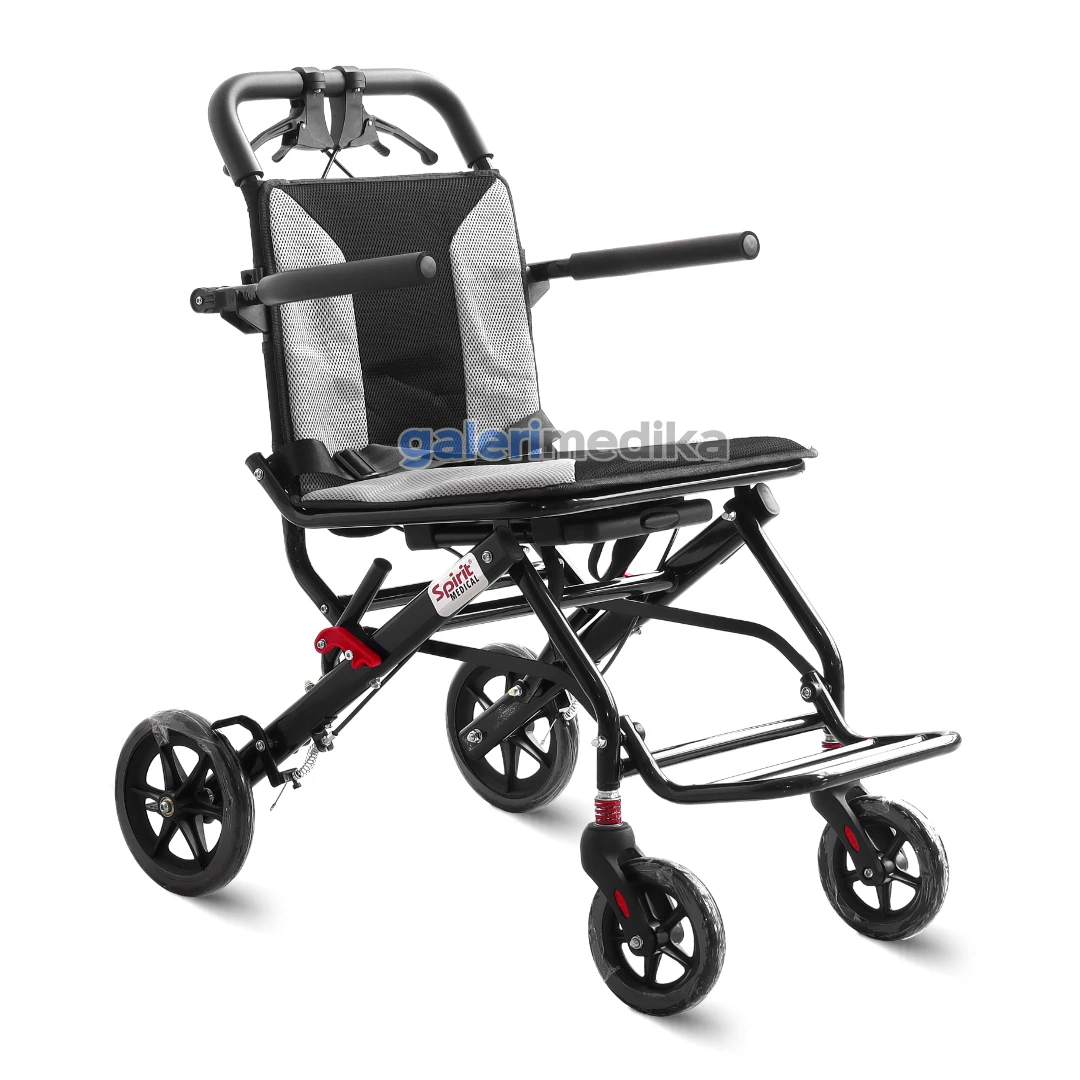 SPIRIT Kursi Roda Travel + Handle Lipat Tipis Aluminium Wheelchair FSJ03 SPIRIT Kursi Roda Travel + Handle Lipat Tipis Aluminium Wheelchair FSJ03