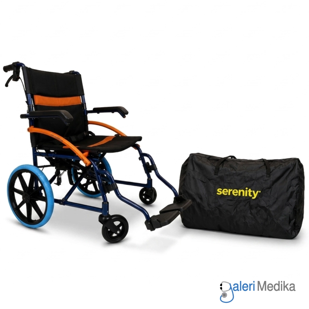 Kursi Roda Travel Serenity 303.C LIPAT TIPIS Steel Wheelchair Kursi Roda Travel Serenity 303.C LIPAT TIPIS Steel Wheelchair