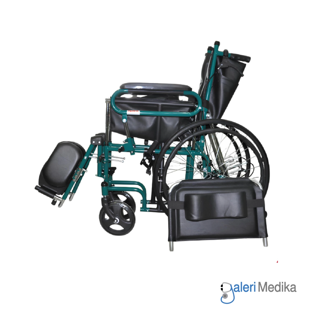 Kursi Roda Reclining SPIRIT FS 902GC Steel Wheelchair 2in1