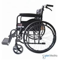 SPIRIT Kursi Roda Manual Velg Jari Black Steel Wheelchair FS875-H