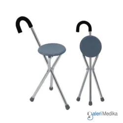 SPIRIT Tongkat Kursi PORTABLE 2in1 Alat Bantu Jalan + Dudukan Aluminium Ringan FS911L