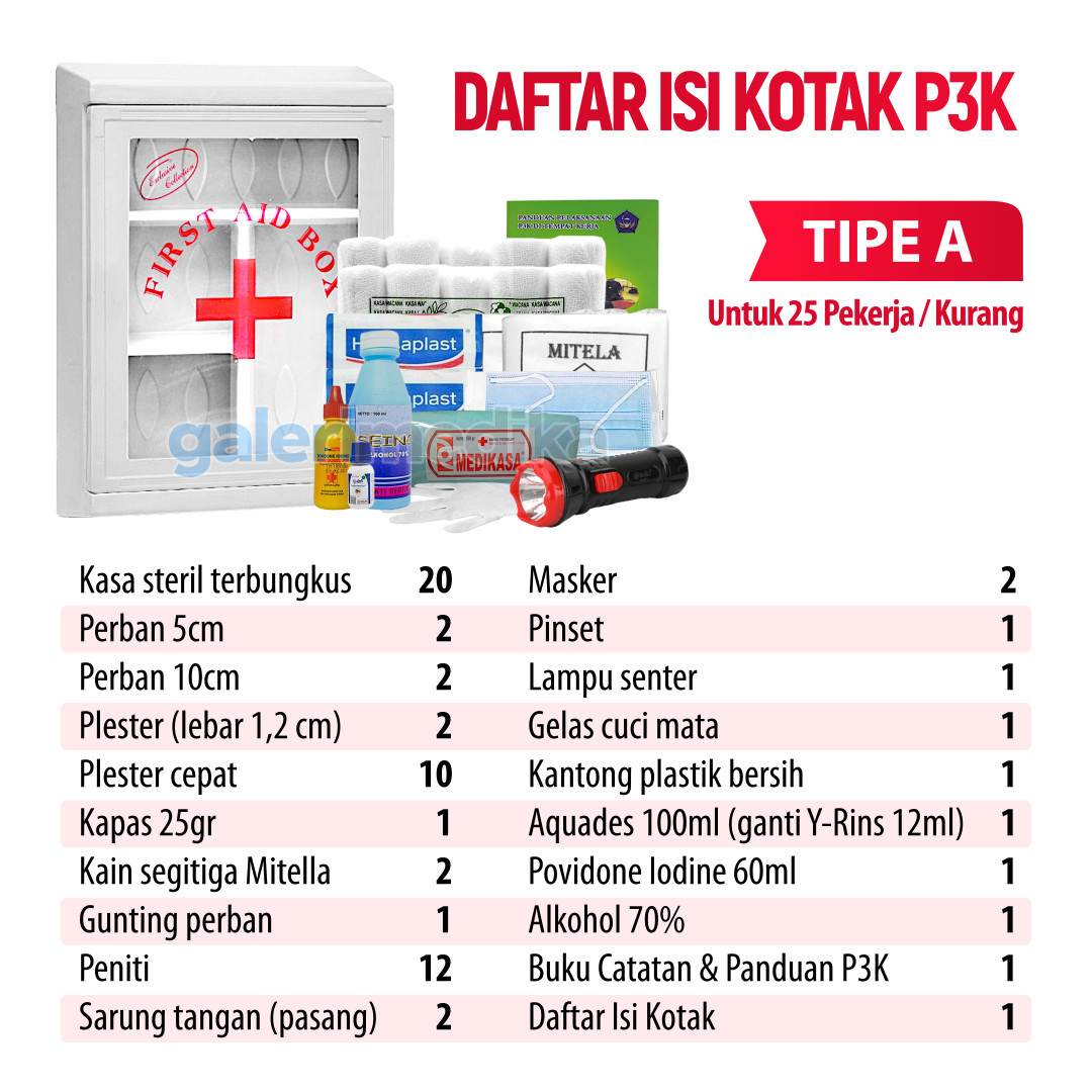 Kotak P3K Tipe A + Lengkap Dengan Isi